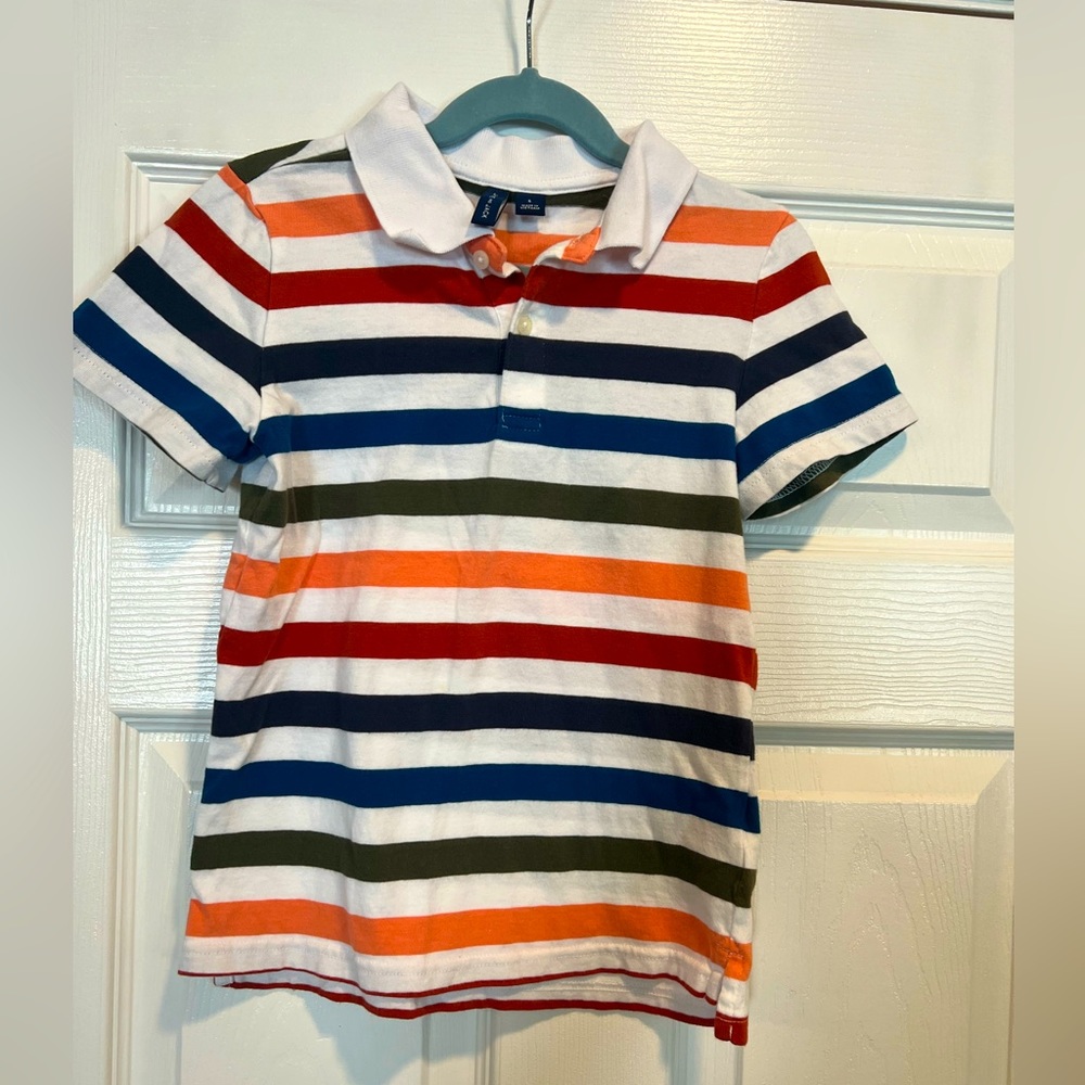 Janie & Jack striped short sleeve polo shirt for boys size 6